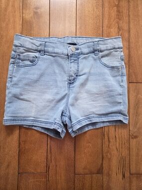 Hema Girls Light Blue Denim Stretch Shorts Size 13-14